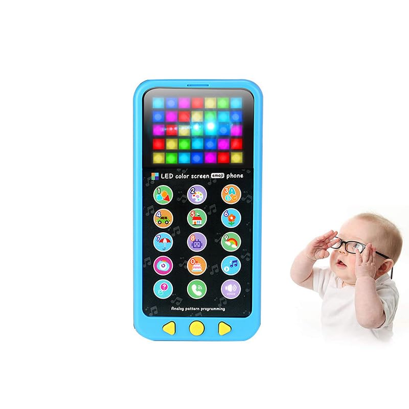 PATPAT Fun Musical Phone Toy for Baby LED Touch Button Phone Toy Learning Toy Phone with 15 Functions Sensory Toy Playful Simulation Phone Toy Music Phone Gift Toy for Kids Children's Day Gift, Blue PATPAT Fun Musical Phone Toy for Baby LED Touch Button Phone Toy Learning Toy Phone with 15 Functions Sensory Toy Playful Simulation Phone Toy Music Phone Gift Toy for Kids Children's Day Gift, Blue